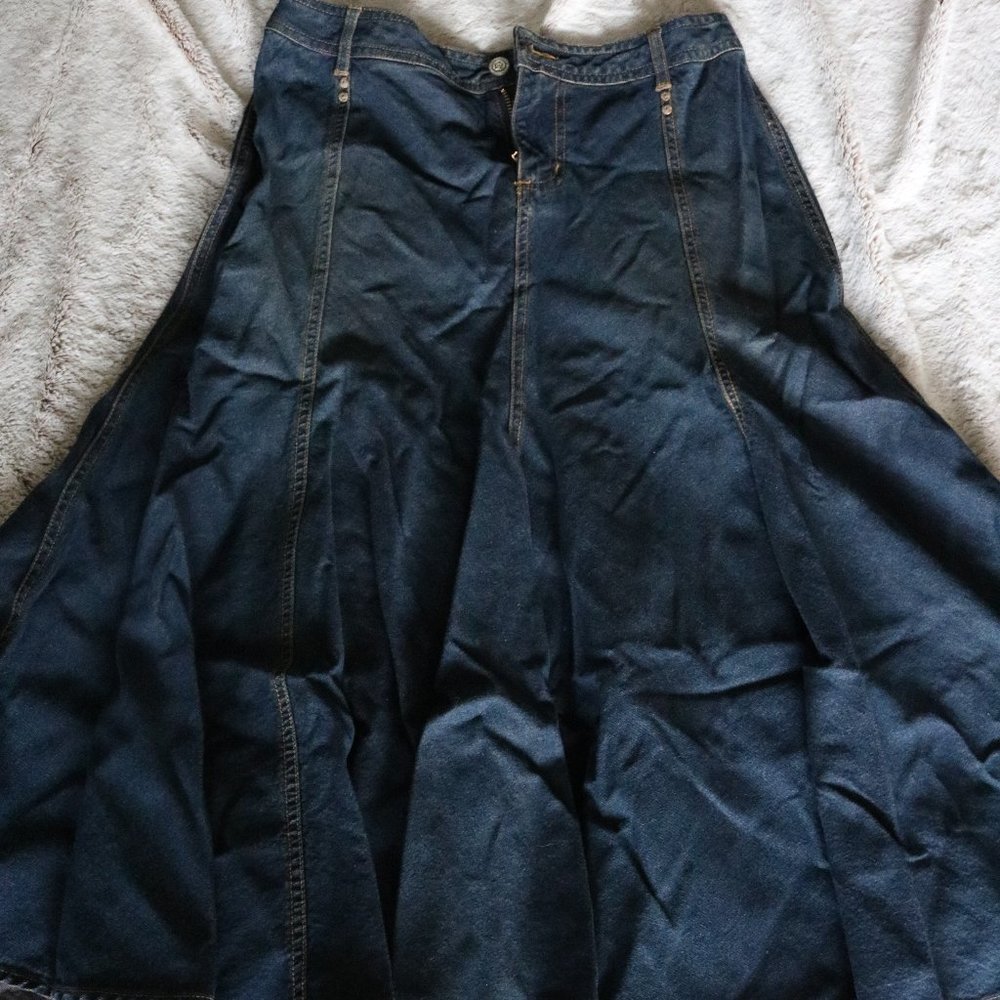 For Joseph Mid Calf Flare Jean Skirt Size 6